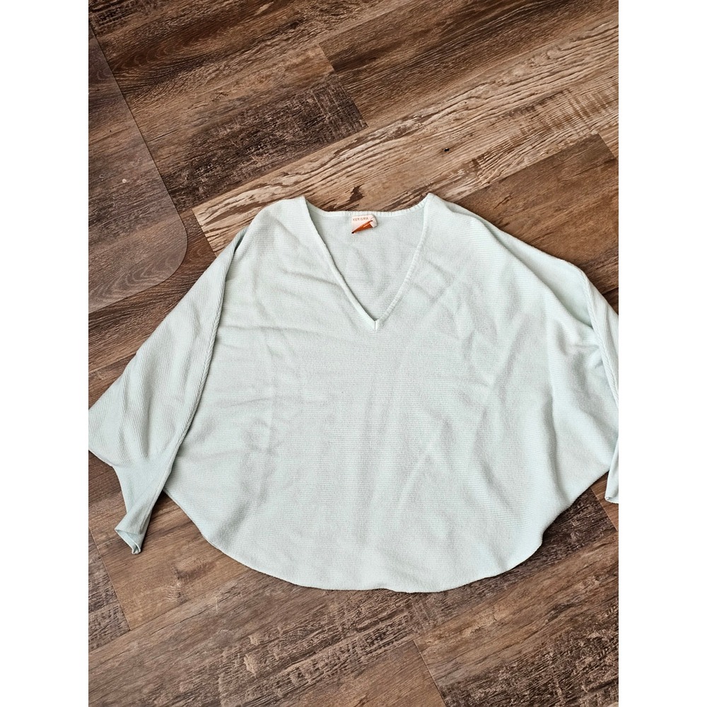 Kerisma Ryker Mint Green V-Neck Oversized Knit Dolman Sweater SM SM